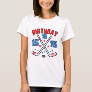 T-shirt Hockey sur glace garçon d'anniversaire de quinze a