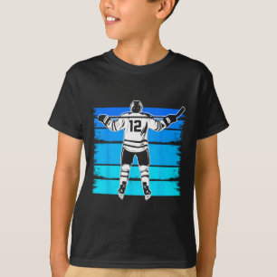 T-shirt Hockey sur glace garçons numéro 12 12e anniversair