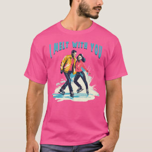 T-shirt Hockey sur glace Je fonds avec vous Patinage sur g