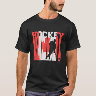 T-shirt Hockey sur glace Joueur canadien Canada Drapeau Ho