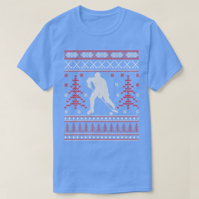 T-shirt Hockey sur glace laide pull Noël laide Noël S (Design devant)