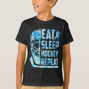 T-shirt Hockey sur glace Manger Dormir Hockey Répéter Drôl
