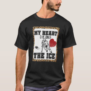 T-shirt Hockey Sur Glace Mon Coeur Est Dans L'Équipe Du Jo