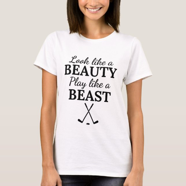 T-shirt Hockey sur glace : On dirait un jeu de beauté comm (Devant)