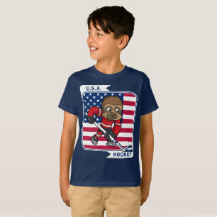 T-shirt Hockey sur glace Retro USA