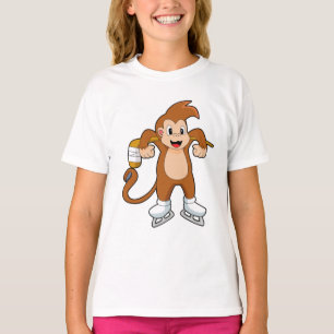 T-shirt Hockey sur glace singe bâton de hockey sur glace
