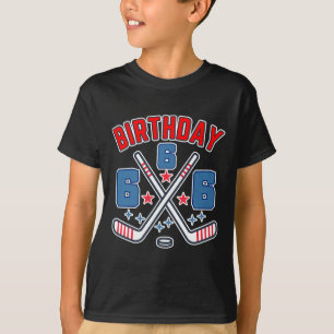 T-shirt Hockey sur glace Six Garçon d'anniversaire 6ème An