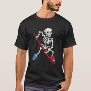 T-shirt Hockey sur glace Skeleton Halloween Hockey
