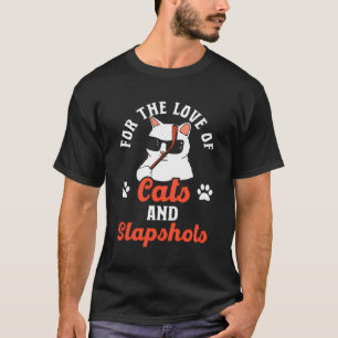 T-shirt Hockey sur glace Sports Amoureux des chats Goalie