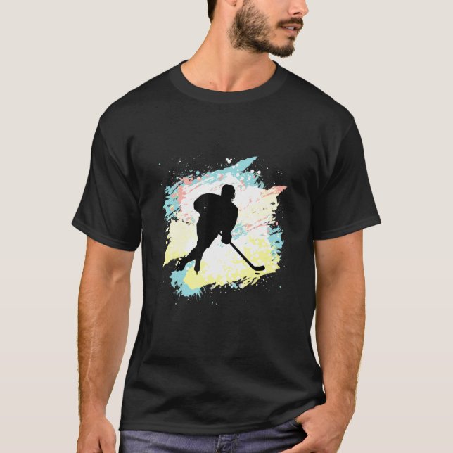 T-shirt Hockey Sur Glace Sports D'Hiver Sur Glace Pour Hoc (Devant)