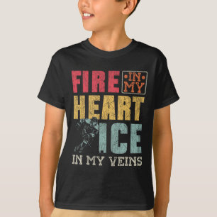 T-shirt Hockey sur glace vintage Fire In My Heart Ice In M