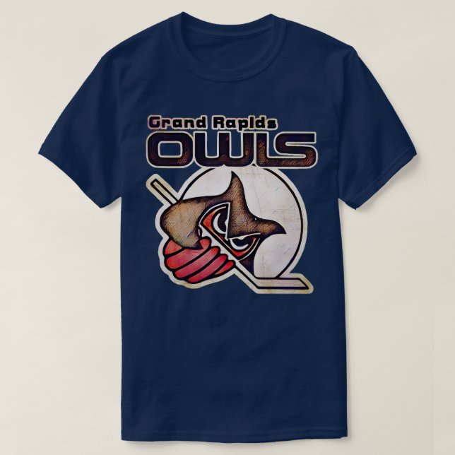 T-shirt Hockey sur hiboux de Grand Rapids (Design devant)