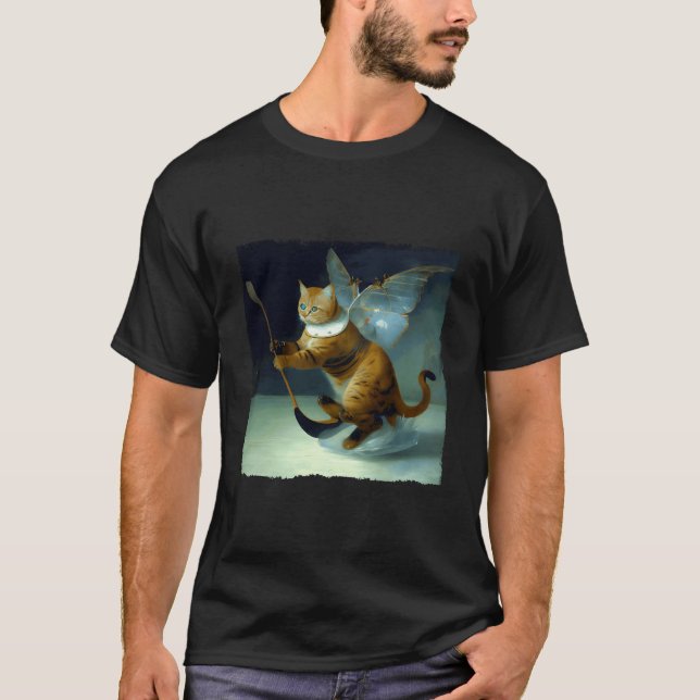T-shirt Hockey sur papillon de chat (Devant)