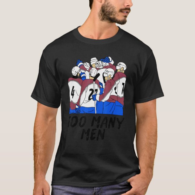 T-shirt Hockey Trop D'Hommes Sur La Glace Aiment Hockey (Devant)