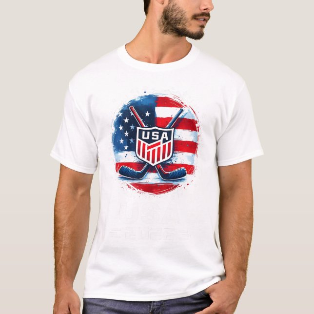 T-shirt Hockey Usa Go Usa Team Usa Flag 2026 Hockey  (Devant)