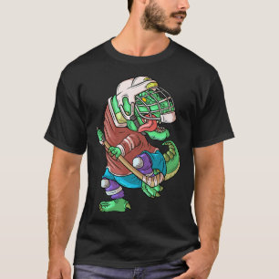 T-shirt Hockeysaurus Enfants T-rex Dinosaure Avec Bâton de