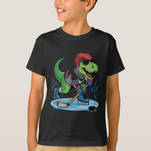 T-shirt Hockeysaurus T-rex Hockey Dinosaure