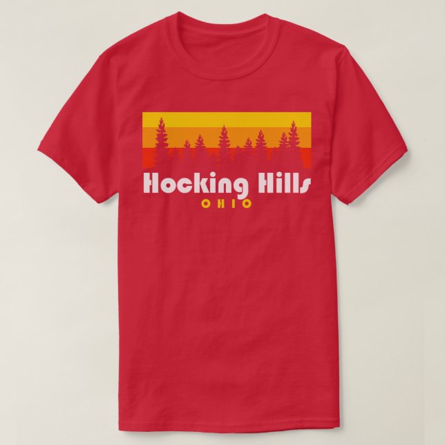 T-shirt Hocking Hills State Park Ohio Trees Retro (Design devant)
