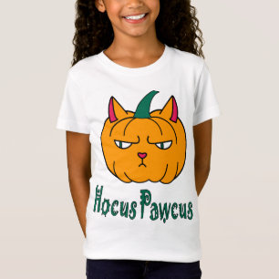 T-Shirt Hocus pawcus citrouille d'Halloween chat roux magi