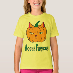 T-shirt Hocus pawcus citrouille d'Halloween chat roux magi