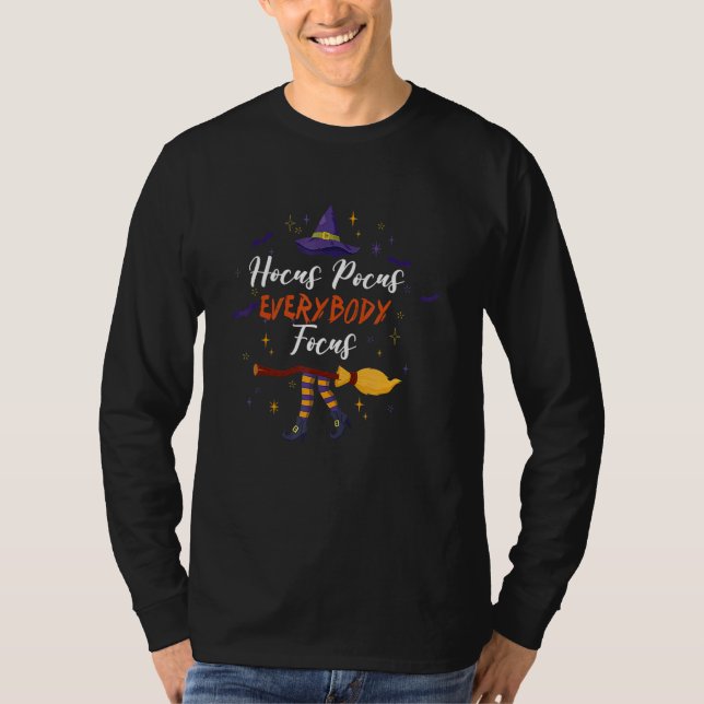 T-shirt Hocus Pocus Everybody Focus  Halloween Teacher 1 (Devant)