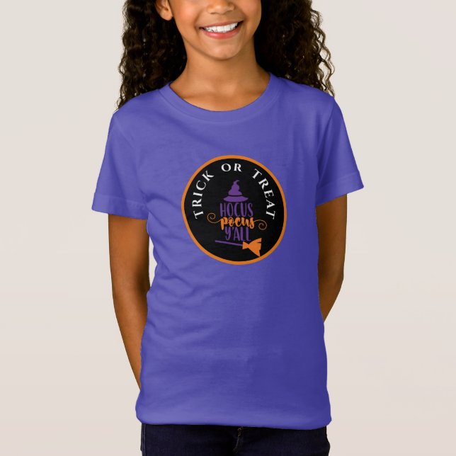 T-Shirt Hocus Pocus Halloween Tricot ou traitement (Devant)