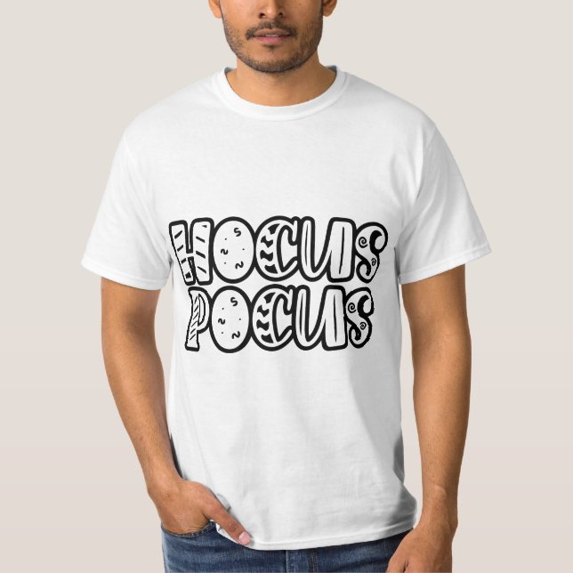 T-Shirt Hocus Pocus Rétro Typographie - Minimalist (Devant)