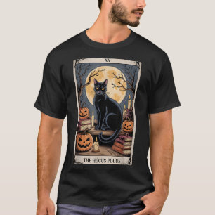 T-shirt Hocus Pocus Tarot Halloween Chat Citrouille Mystic