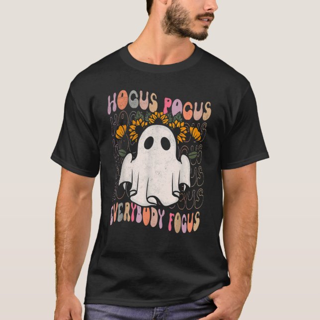 T-shirt Hocus Pocus Tout le monde Focus Enseignant Citroui (Devant)