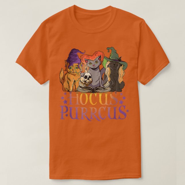 T-shirt Hocus Purrcus Halloween Chats sorciers drôle Parod (Design devant)