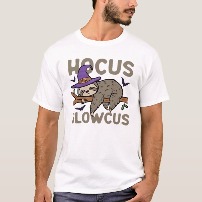 T-shirt Hocus Slowcus Drôle Sloth Halloween Classique T-Sh (Devant)