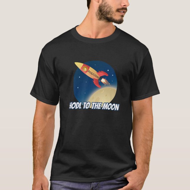 T-shirt HODL À La Lune Dogecoin Crypto Rocket DOGE Crypt (Devant)