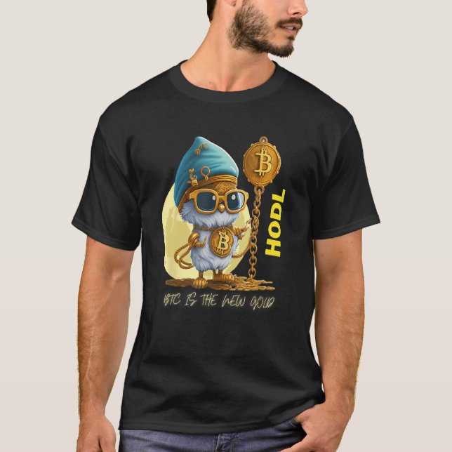 T-shirt HODL Bitcoin BTC Genie Moon (Devant)