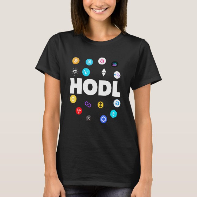 T-shirt Hodl Bitcoin Ethereum Cardano Xrp Cryptomonnaie B (Devant)