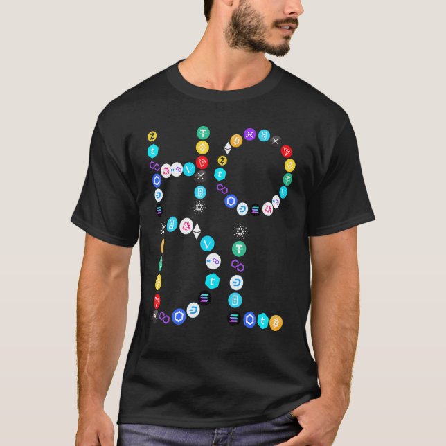 T-shirt Hodl Bitcoin Ethereum Cardano Xrp Cryptomonnaie B (Devant)