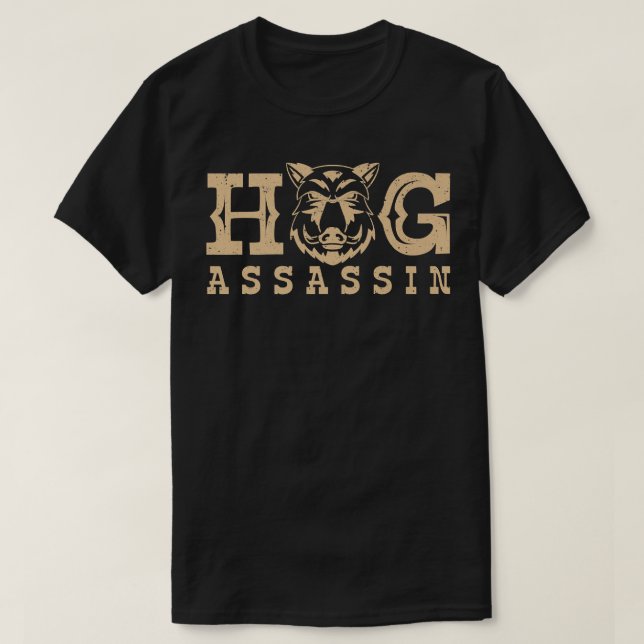 T-shirt Hog Assassin Sauvage Boar Pig Chasse Premium (Design devant)
