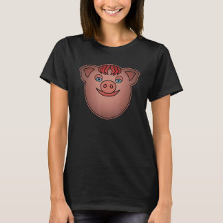 T-shirt Hog Farmer animal graphic head imprint motif with 