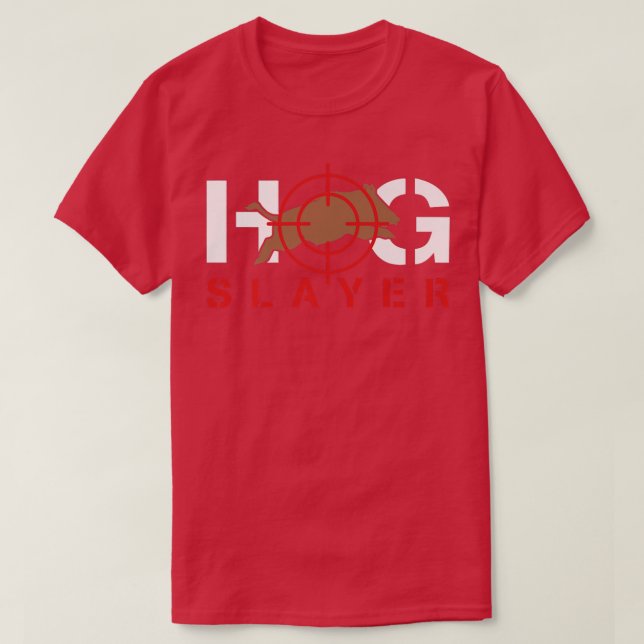 T-shirt Hog Slayer Hunting Wild Boar Pig Hunter Premium  (Design devant)