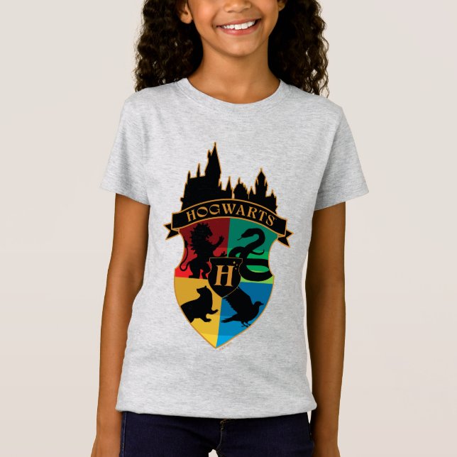 T-Shirt HOGWARTS™ Castle Crest House Pride Badge (Devant)