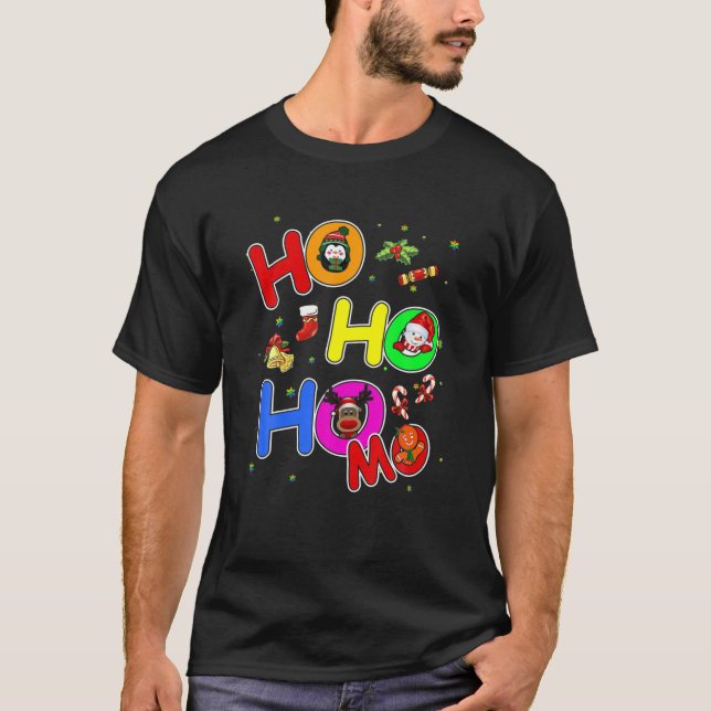 T-shirt Hoho Homo Gay Noël Père Noël L'amour est amour Lgb (Devant)