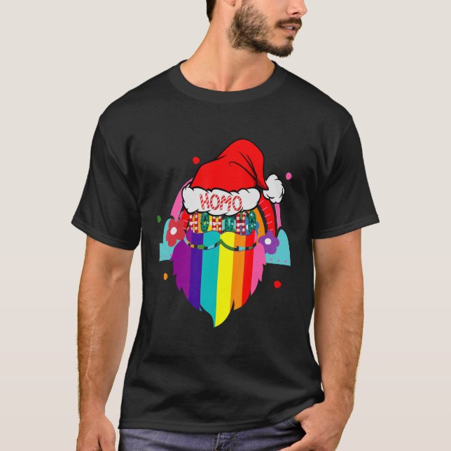 T-shirt Hoho Homo Gay Noël Santa Hat Anniversaire Gay Sa (Devant)