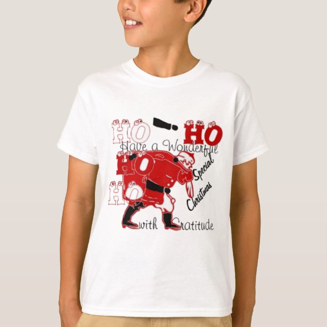T-shirt HOHOHO Avoir un merveilleux Noël avec gratitude (Devant)