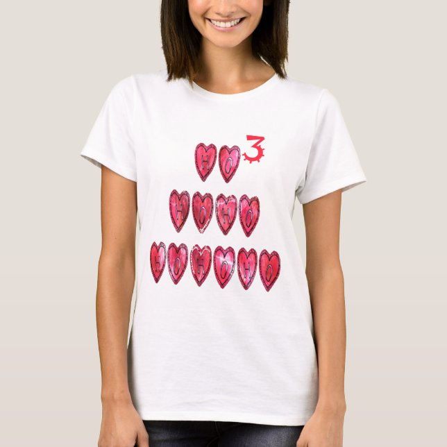T-shirt Hohoho Hearts Père Noël Cool (Devant)