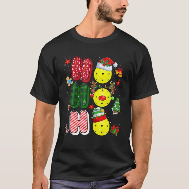 T-shirt HOHOHOHO Père Noël Elf Reindeer Pickleball Balls X (Devant)