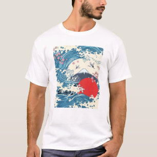 T-shirt Hokusai Grande Vague Rétro Art Japonais