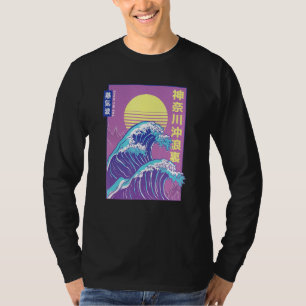 T-shirt Hokusai Rétro Vaporwave Esthétique Grande Vague