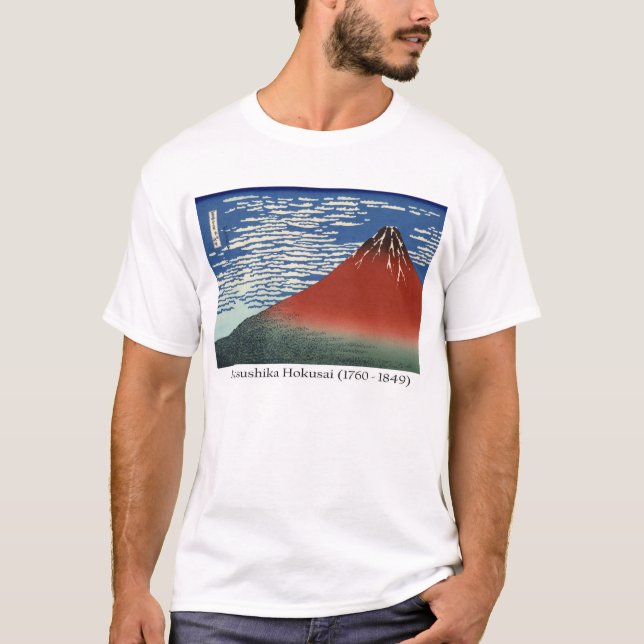 T-shirt Hokusai sur le mont Fuji, - ciel du sud d'espace (Devant)