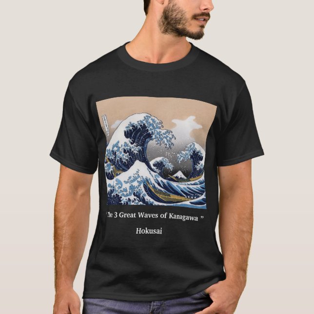 T-shirt HOKUSAI, “ The 3 Great Waves of Kanagawa ” (Devant)