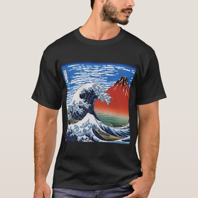 T-shirt Hokusai“The Great Wave”&“Fine Wind, Clear Morning” (Devant)
