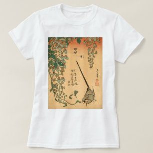 T-shirt Hokusai Wisteria et Wagtail GalleryHD Art Vintage